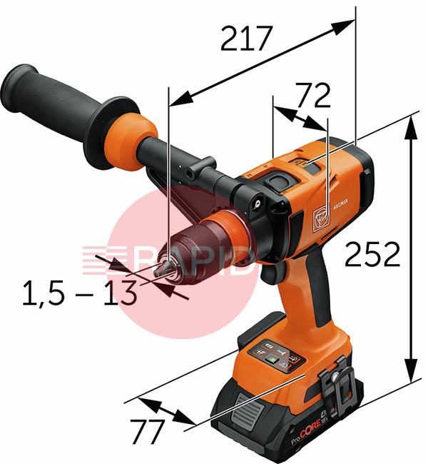 71161564000  FEIN ASCM 18-4 QM AS 4-Speed Drill/Driver Metal Set